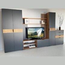 Корпусная мебель Бери дуб крафт золотой / графит