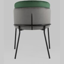 Стул Stool Group обеденный Дабл велюр тёмно-серый с зеленой вставкой