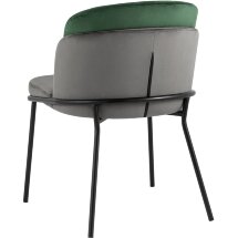 Стул Stool Group обеденный Дабл велюр тёмно-серый с зеленой вставкой
