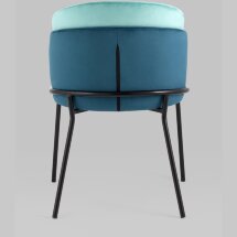 Стул Stool Group обеденный Дабл велюр синий с голубой вставкой