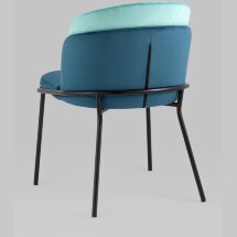Стул Stool Group обеденный Дабл велюр синий с голубой вставкой