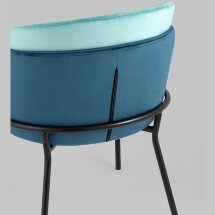 Стул Stool Group обеденный Дабл велюр синий с голубой вставкой