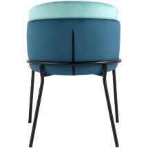 Стул Stool Group обеденный Дабл велюр синий с голубой вставкой