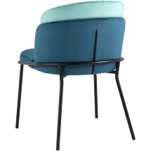 Стул Stool Group обеденный Дабл велюр синий с голубой вставкой