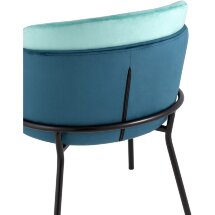Стул Stool Group обеденный Дабл велюр синий с голубой вставкой