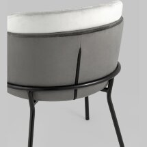 Стул Stool Group обеденный Дабл велюр тёмно-серый со светло-серой вставкой