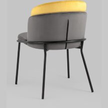 Стул Stool Group обеденный Дабл велюр тёмно-серый с оранжевой вставкой